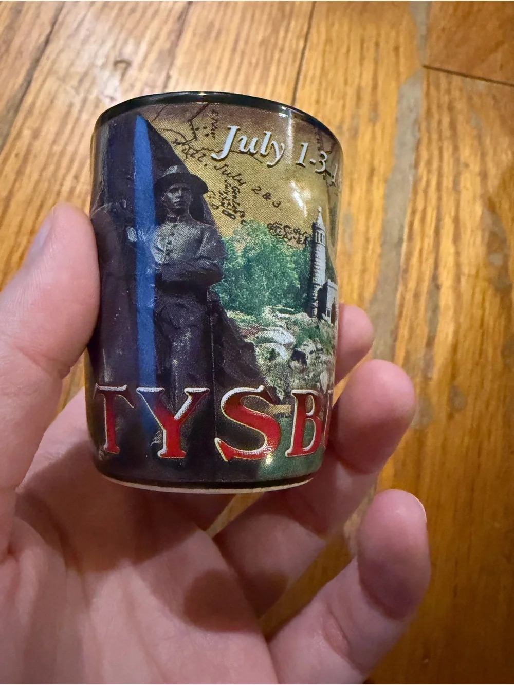 Gettysburg Patriotic Shot Glass with Vintage Print